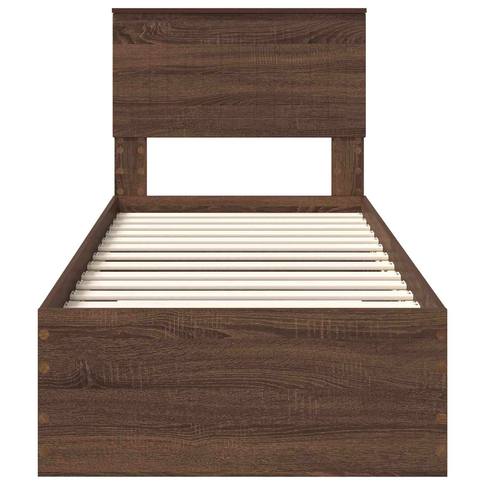 Struttura del letto Rovere Marrone e Argento 75 x 190 cm | homemem39