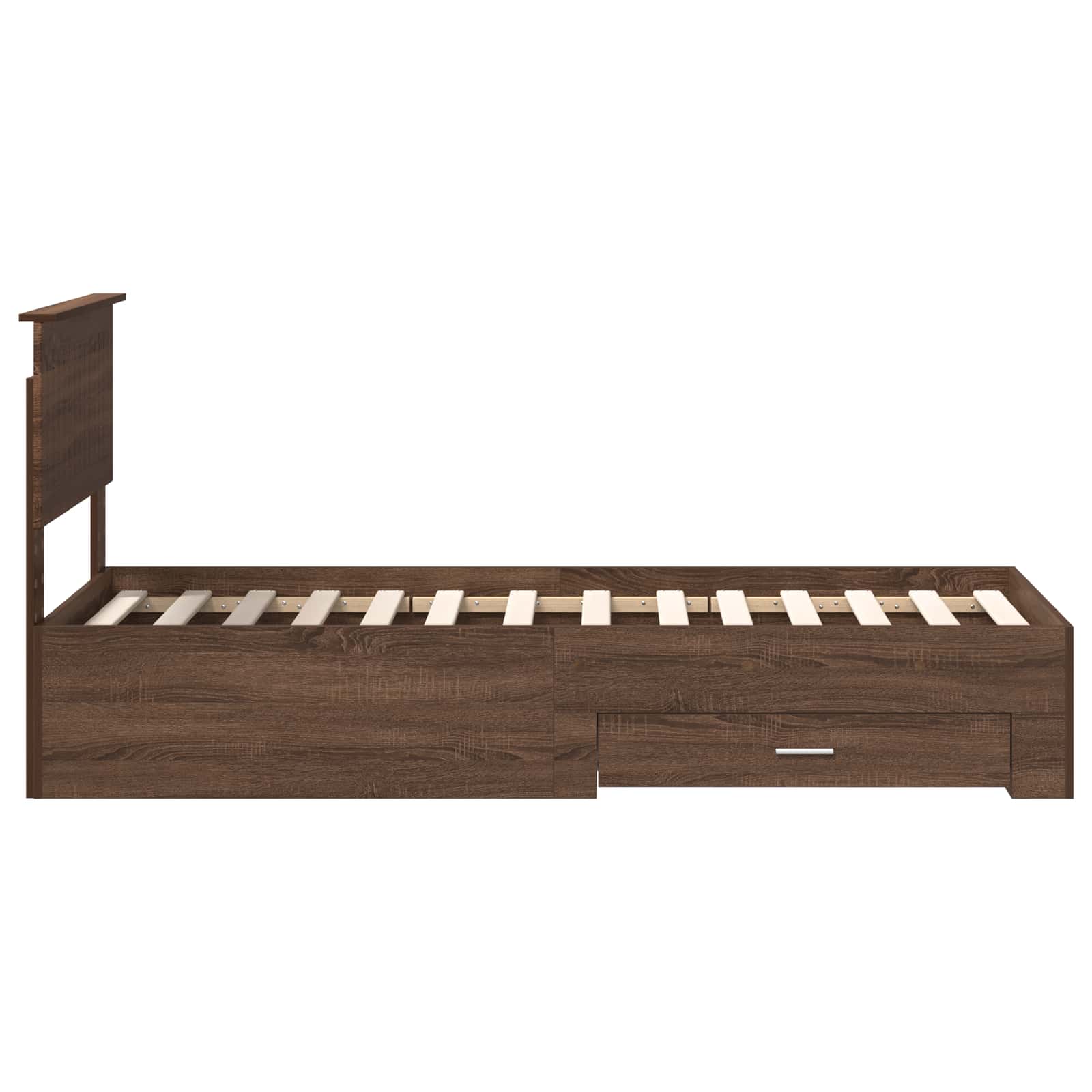 Struttura del letto Rovere Marrone e Argento 75 x 190 cm | homemem39