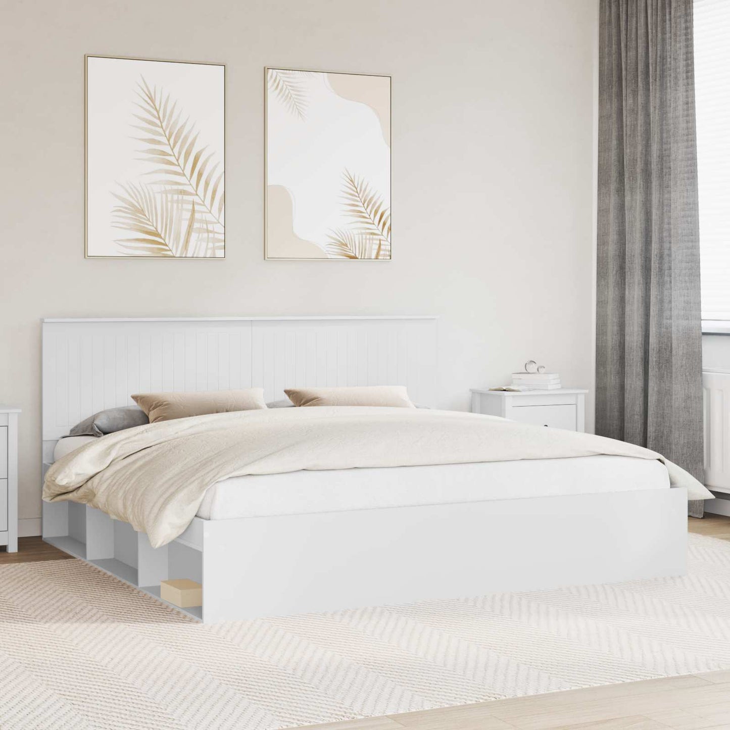 Struttura del letto Bianco 200 x 200 cm Pino massello | homemem39