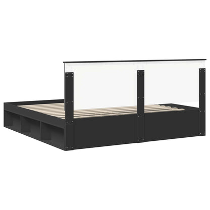 Struttura del letto Nero 200 x 200 cm Pino massello | homemem39