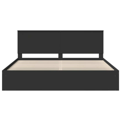 Struttura del letto Nero 200 x 200 cm Pino massello | homemem39