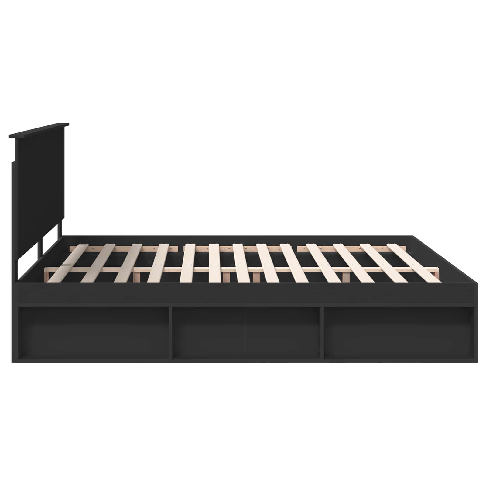 Struttura del letto Nero 200 x 200 cm Pino massello | homemem39