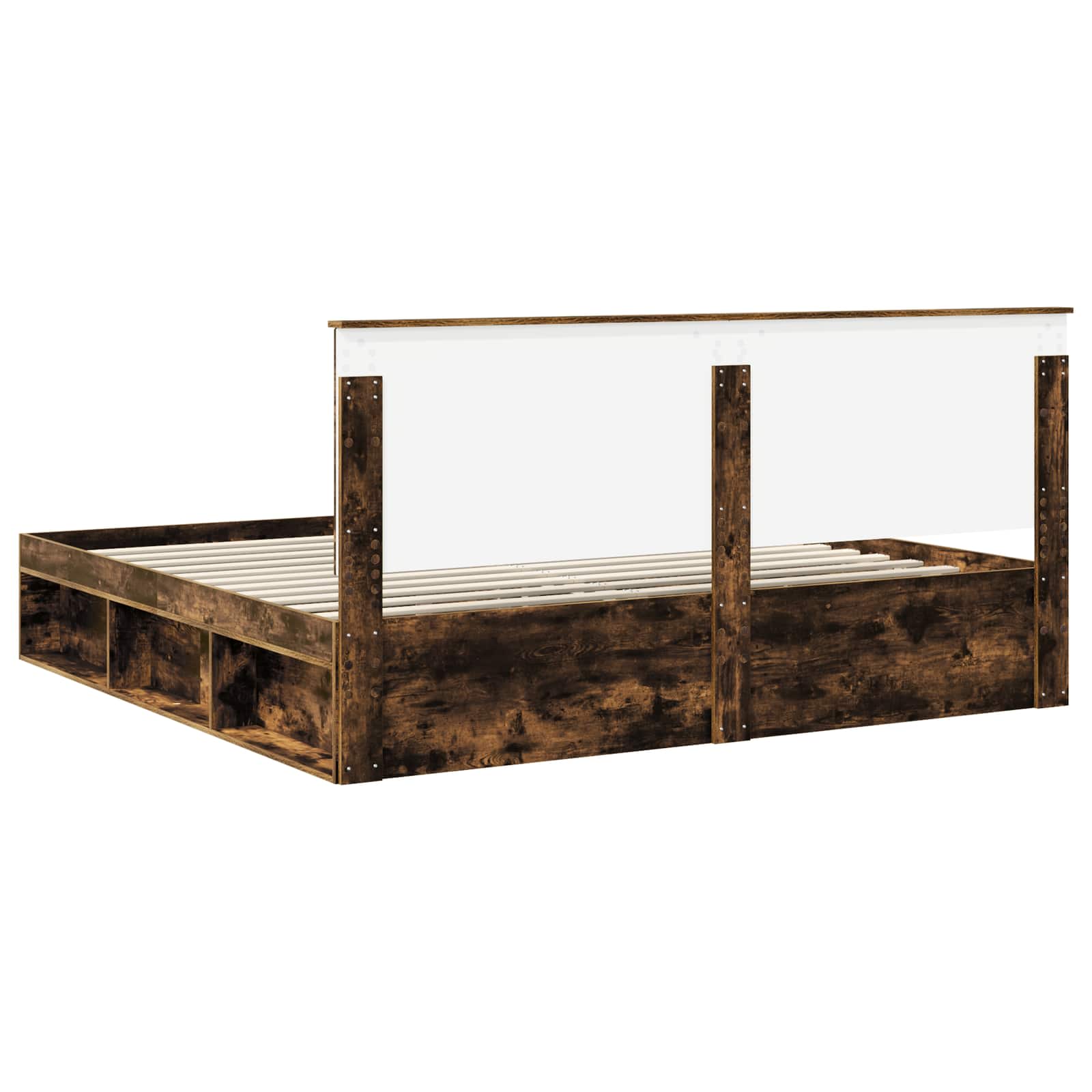 Struttura del letto Rovere fumé 200 x 200 cm Pino massello | homemem39