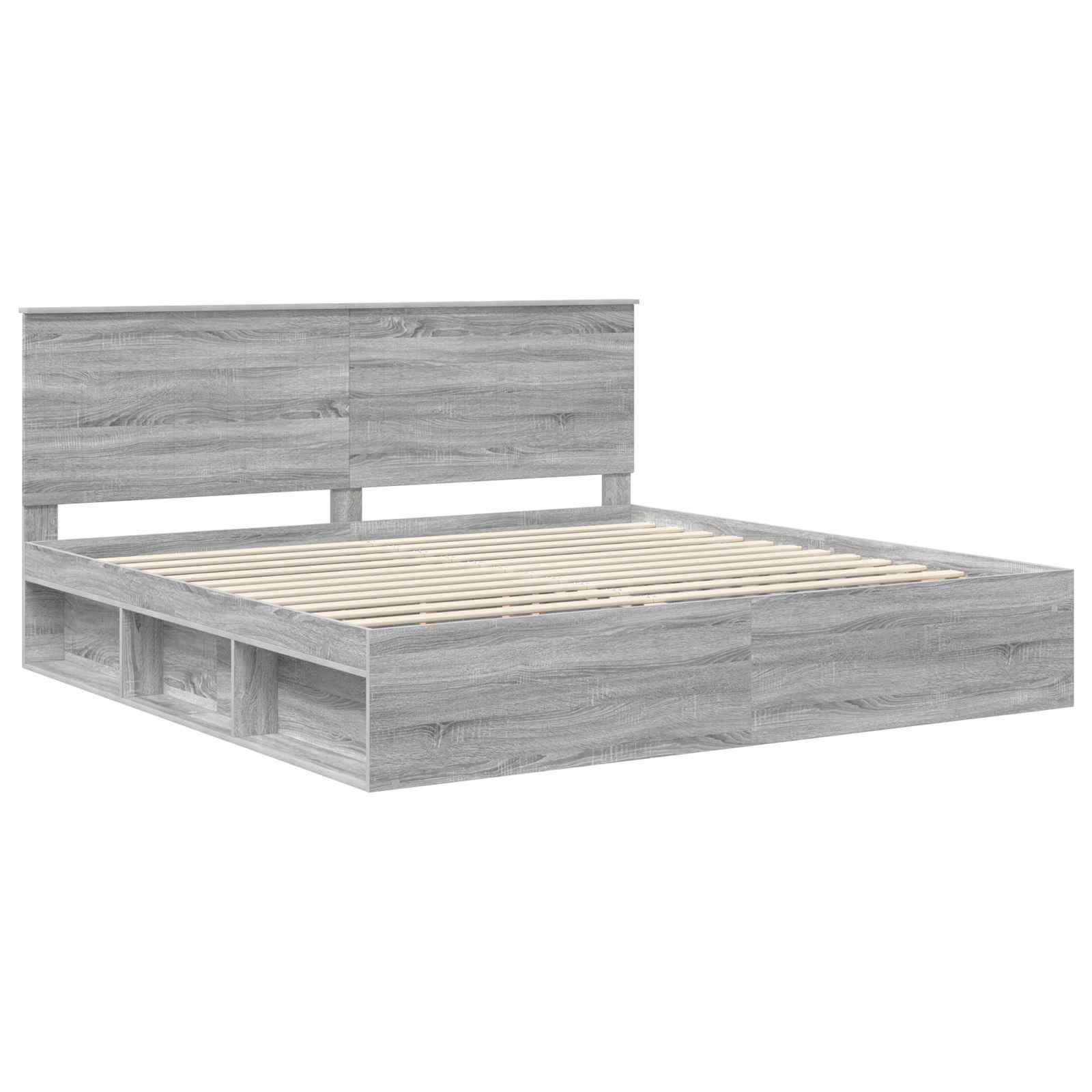 Struttura del letto Grigio Sonoma 200 x 200 cm Pino massello | homemem39