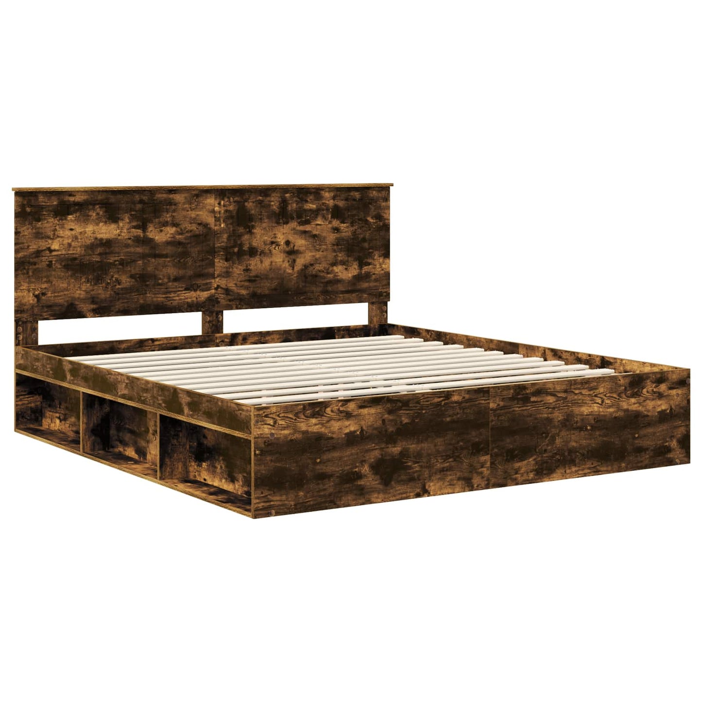 Struttura del letto Rovere fumé 180 x 200 cm Pino massello | homemem39