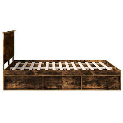 Struttura del letto Rovere fumé 160 x 200 cm Pino massello | homemem39