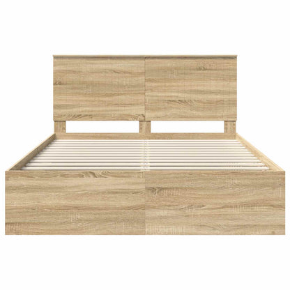 Struttura del letto Rovere Sonoma 150 x 200 cm Pino massello | homemem39