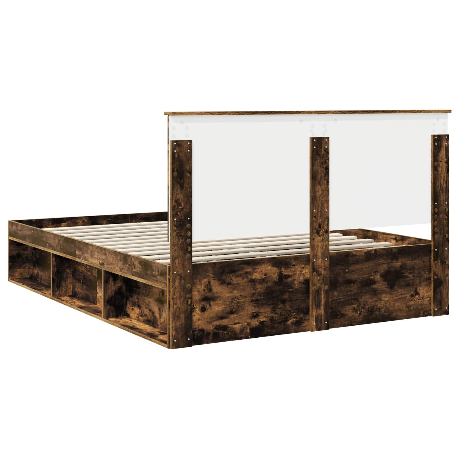 Struttura del letto Rovere fumé 150 x 200 cm Pino massello | homemem39