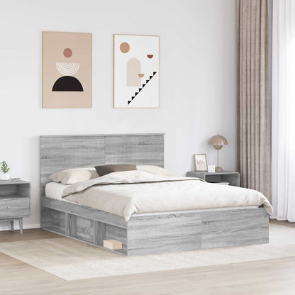 Struttura del letto Grigio Sonoma 150 x 200 cm Pino massello | homemem39