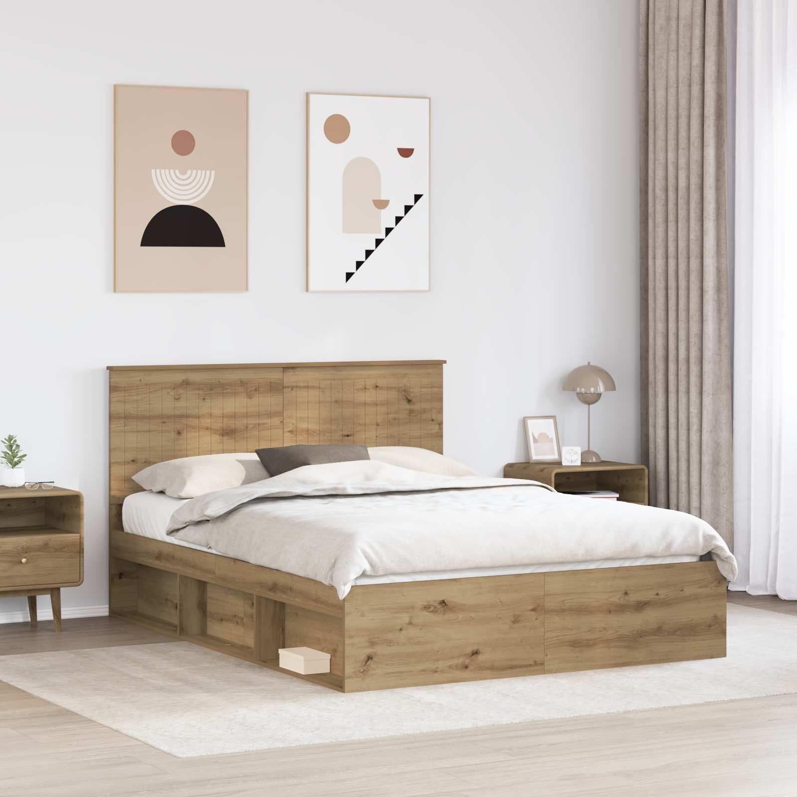 Struttura del letto Rovere Artigianale 150 x 200 cm | homemem39
