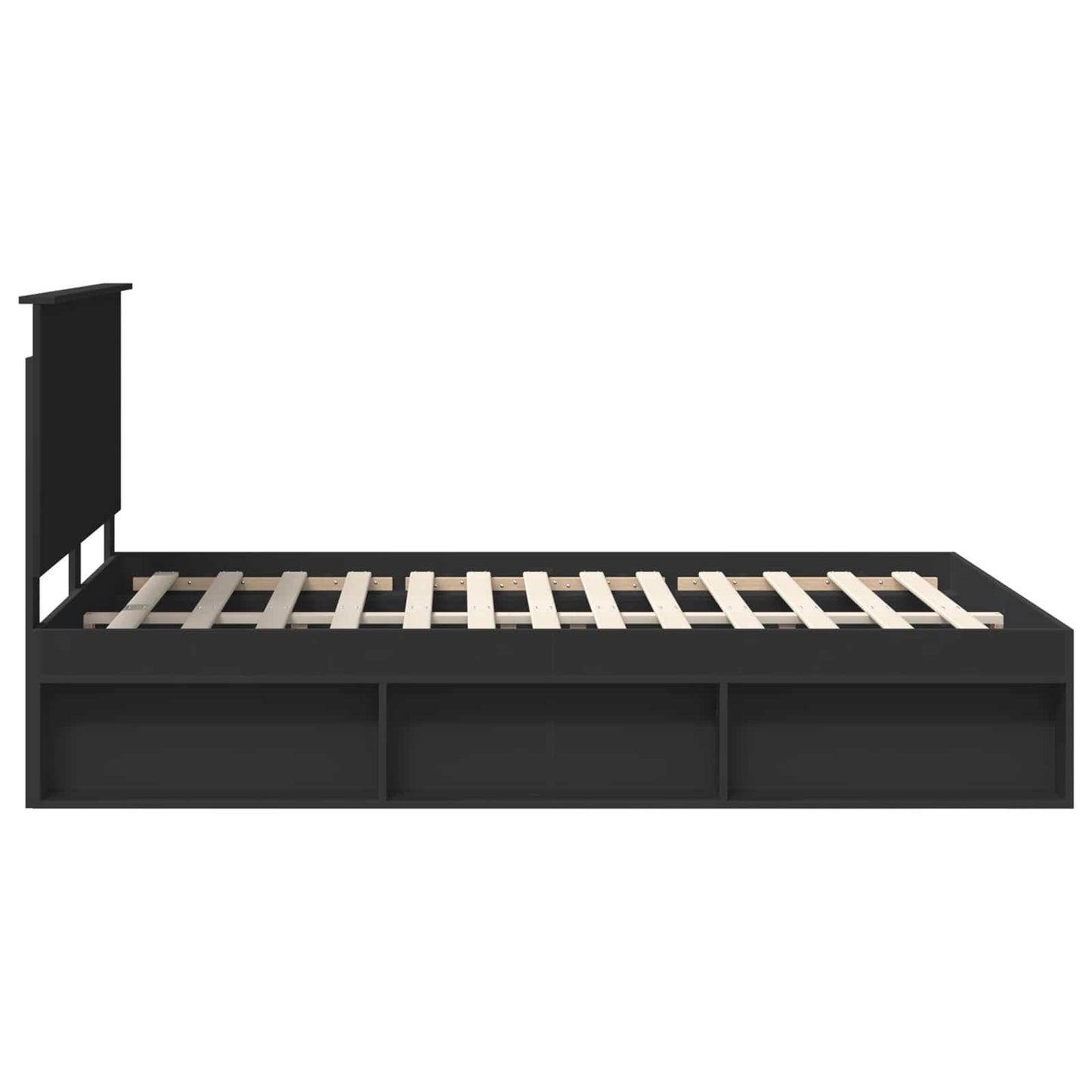Struttura del letto Nero 140 x 200 cm Pino massello | homemem39