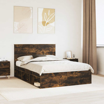 Struttura del letto Rovere fumé 140 x 200 cm Pino massello | homemem39