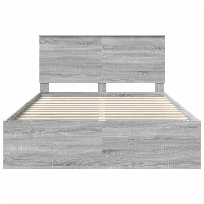 Struttura del letto Grigio Sonoma 140 x 190 cm Pino massello | homemem39