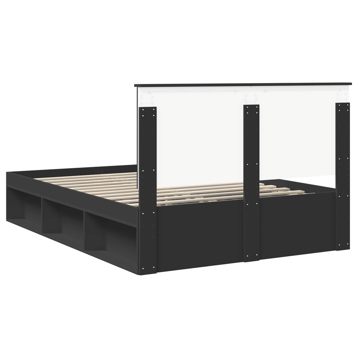 Struttura del letto Nero 135 x 190 cm Pino massello | homemem39