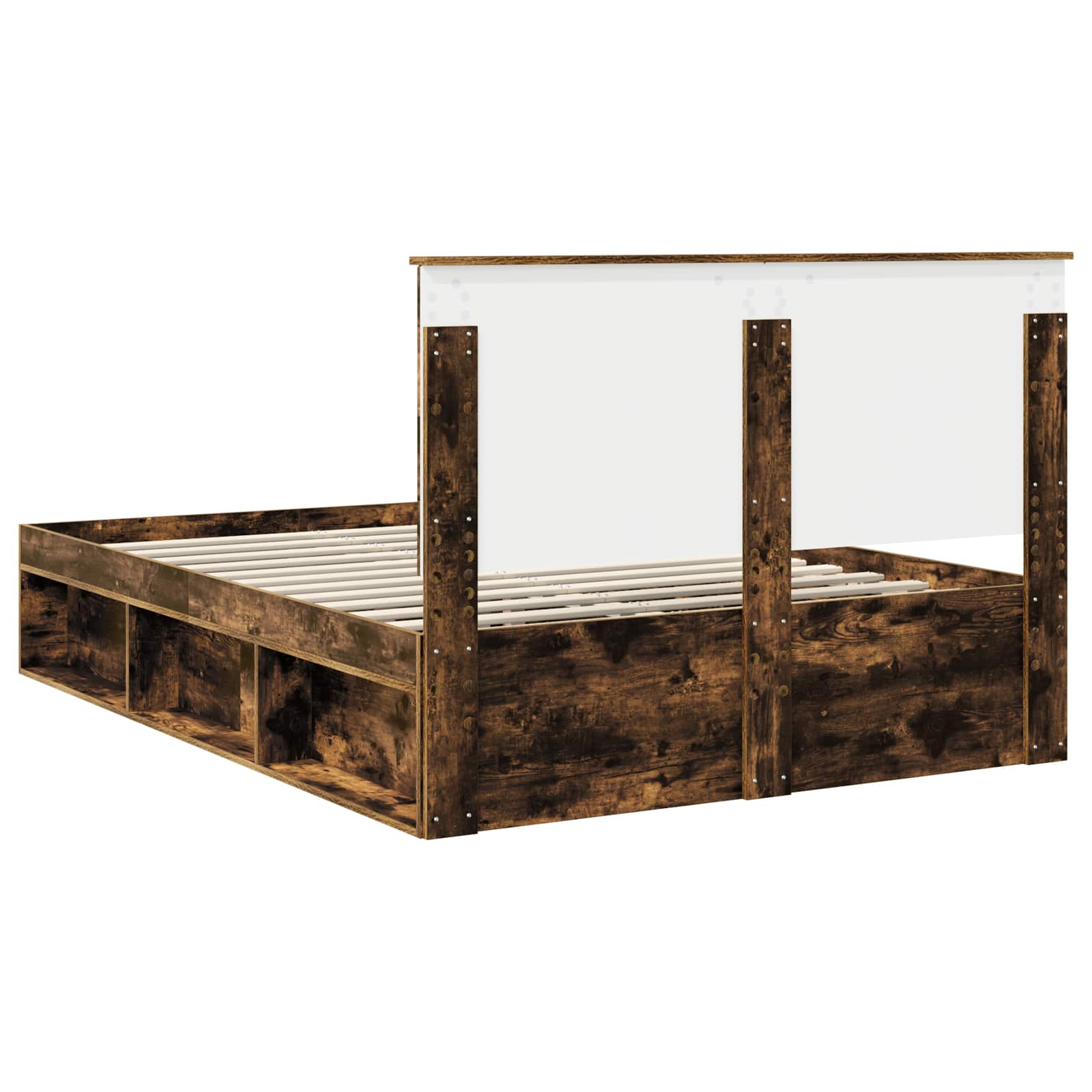 Struttura del letto Rovere fumé 135 x 190 cm Pino massello | homemem39