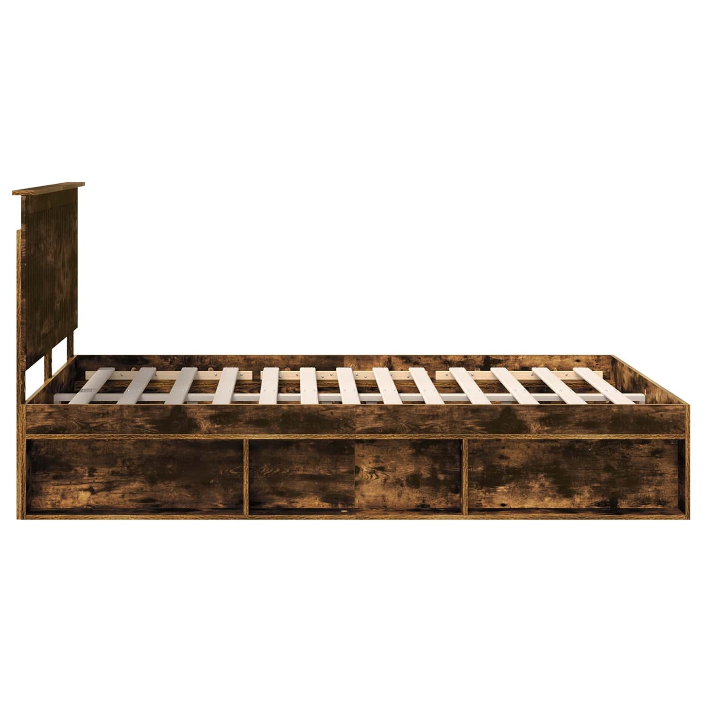 Struttura del letto Rovere fumé 135 x 190 cm Pino massello | homemem39