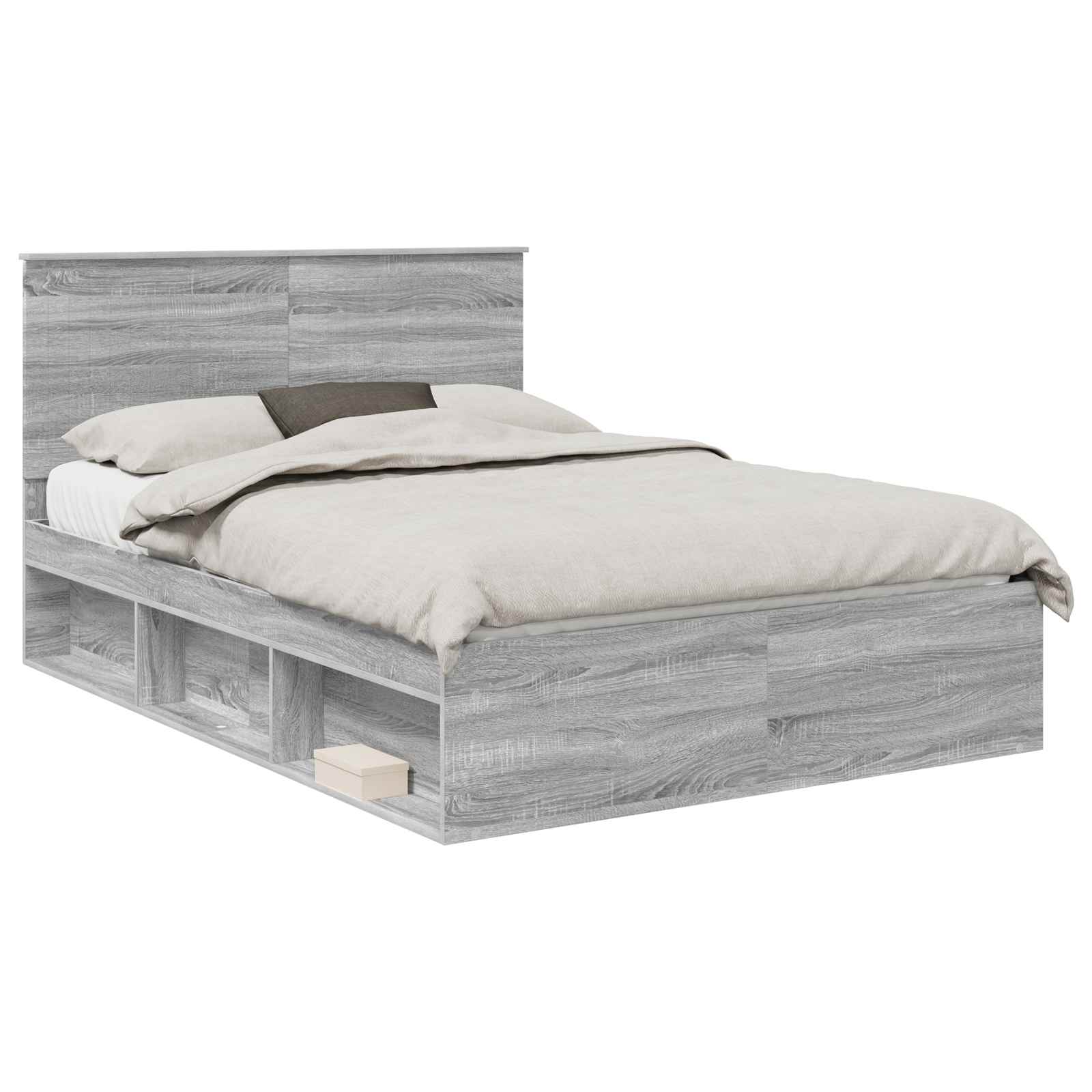 Struttura del letto Grigio Sonoma 135 x 190 cm Pino massello | homemem39
