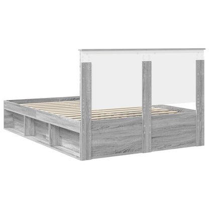 Struttura del letto Grigio Sonoma 135 x 190 cm Pino massello | homemem39