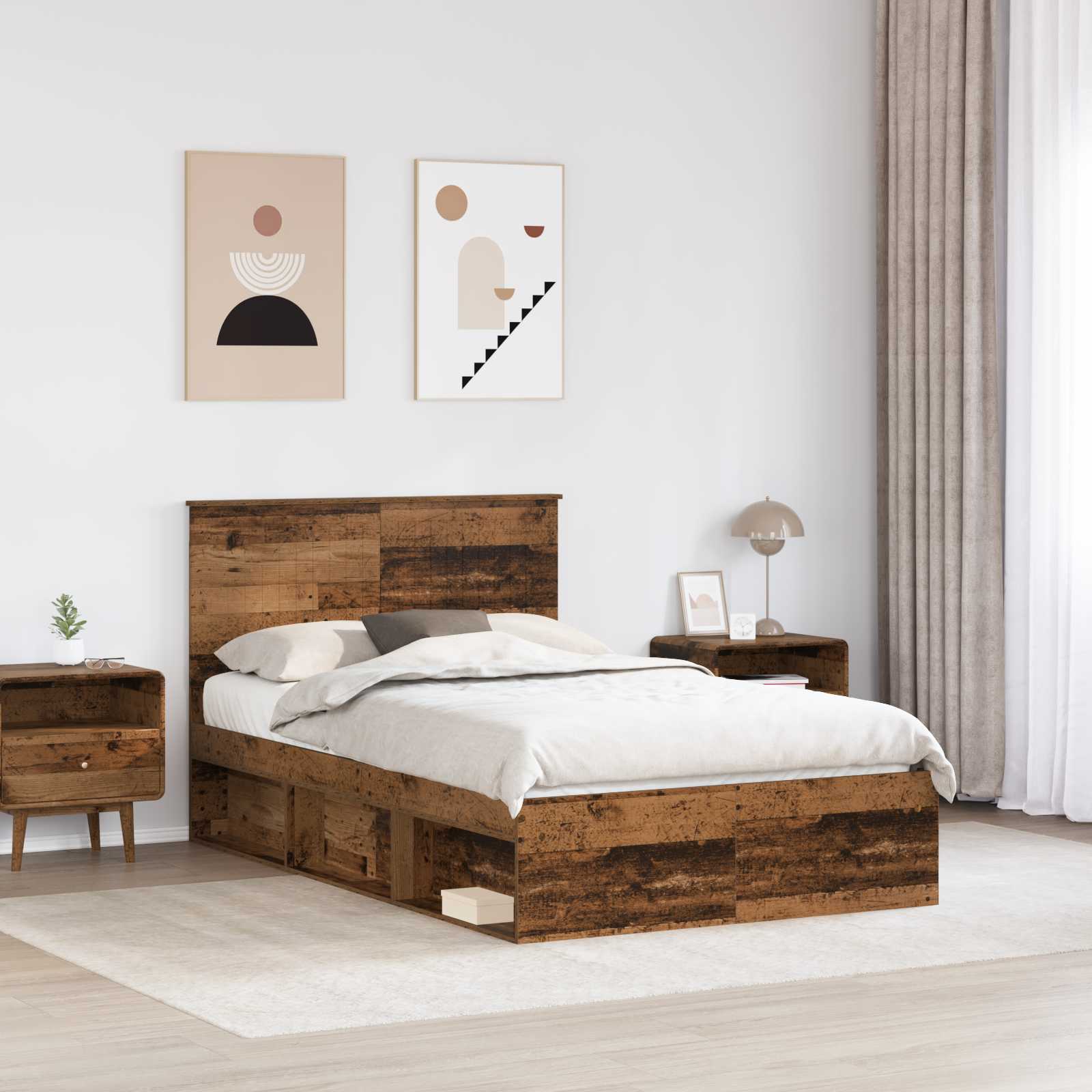 Struttura del letto Legno vecchio 120 x 200 cm Pino massello | homemem39