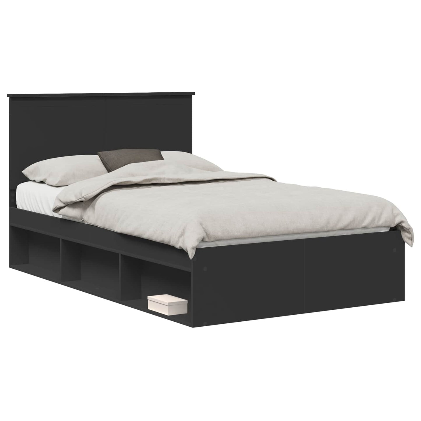 Struttura del letto Nero 120 x 190 cm Pino massello | homemem39