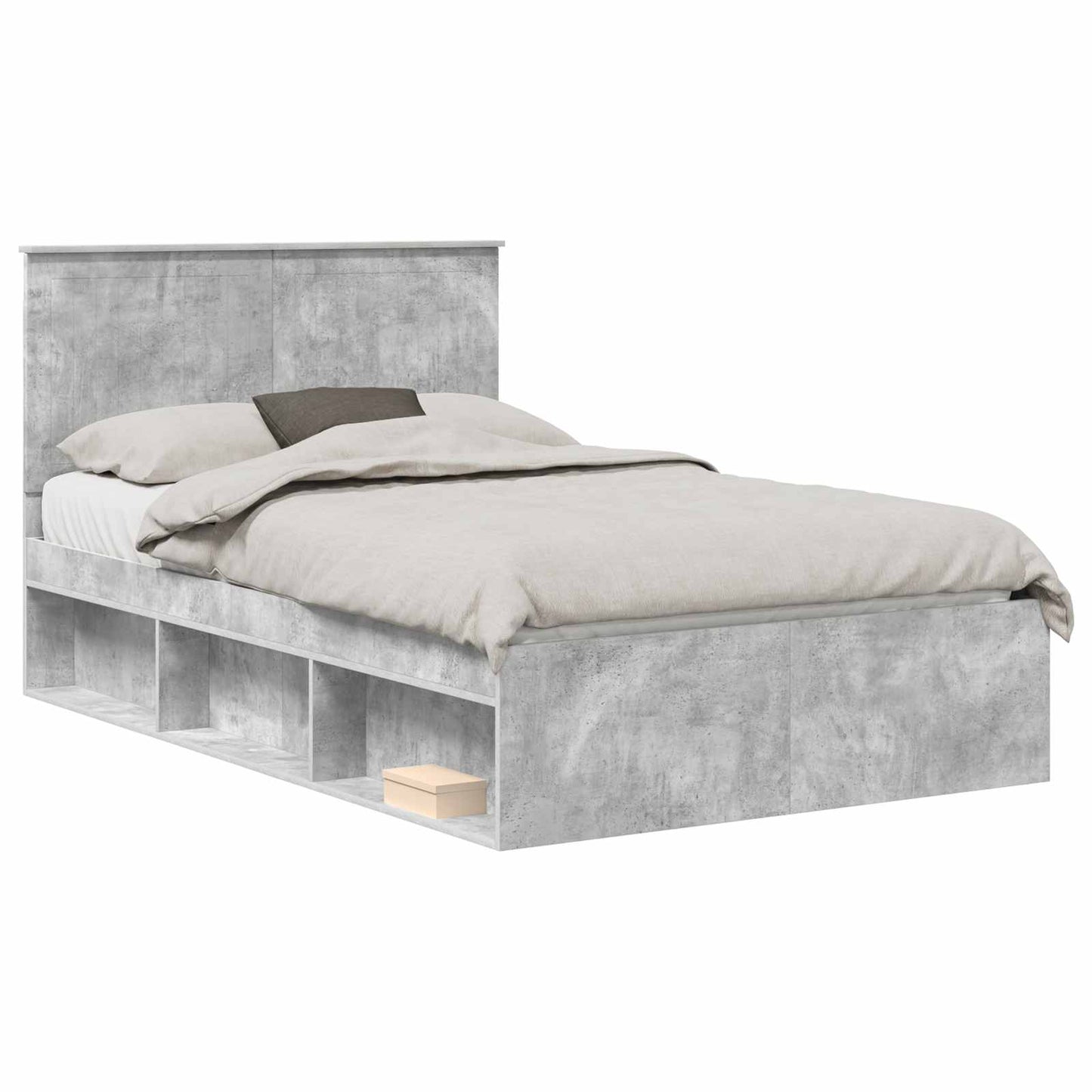 Struttura del letto Calcestruzzo 120 x 190 cm Pino massello | homemem39