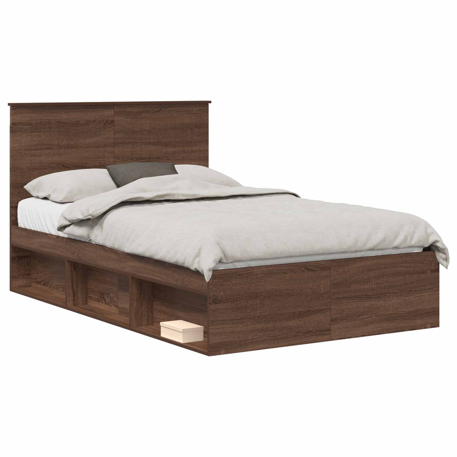 Struttura del letto Rovere Marrone 120 x 190 cm Pino massello | homemem39
