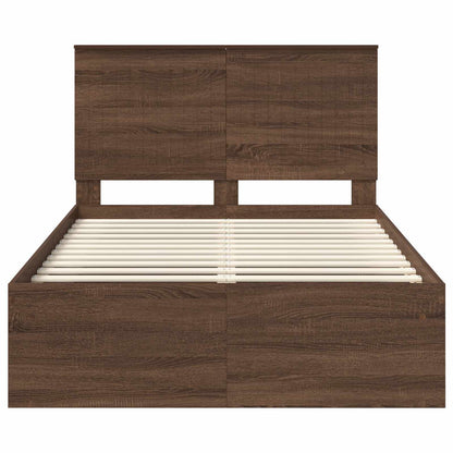 Struttura del letto Rovere Marrone 120 x 190 cm Pino massello | homemem39