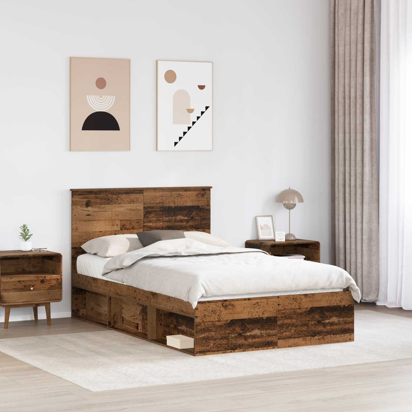 Struttura del letto Legno vecchio 120 x 190 cm Pino massello | homemem39