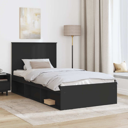 Struttura del letto Nero 100 x 200 cm Pino massello | homemem39