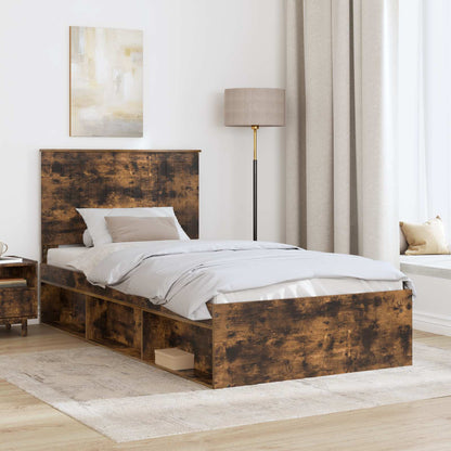 Struttura del letto Rovere fumé 100 x 200 cm Pino massello | homemem39