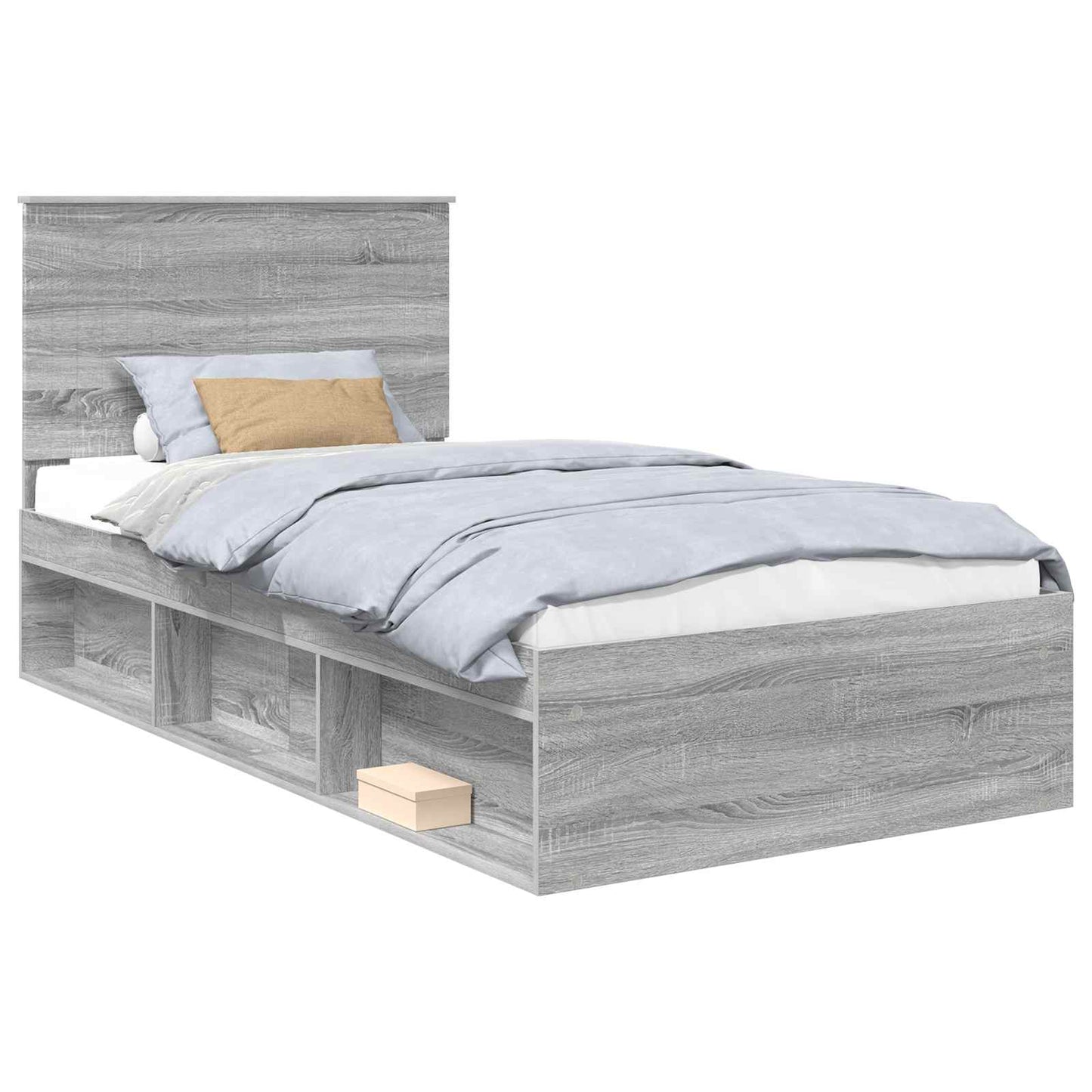 Struttura del letto Grigio Sonoma 100 x 200 cm Pino massello | homemem39