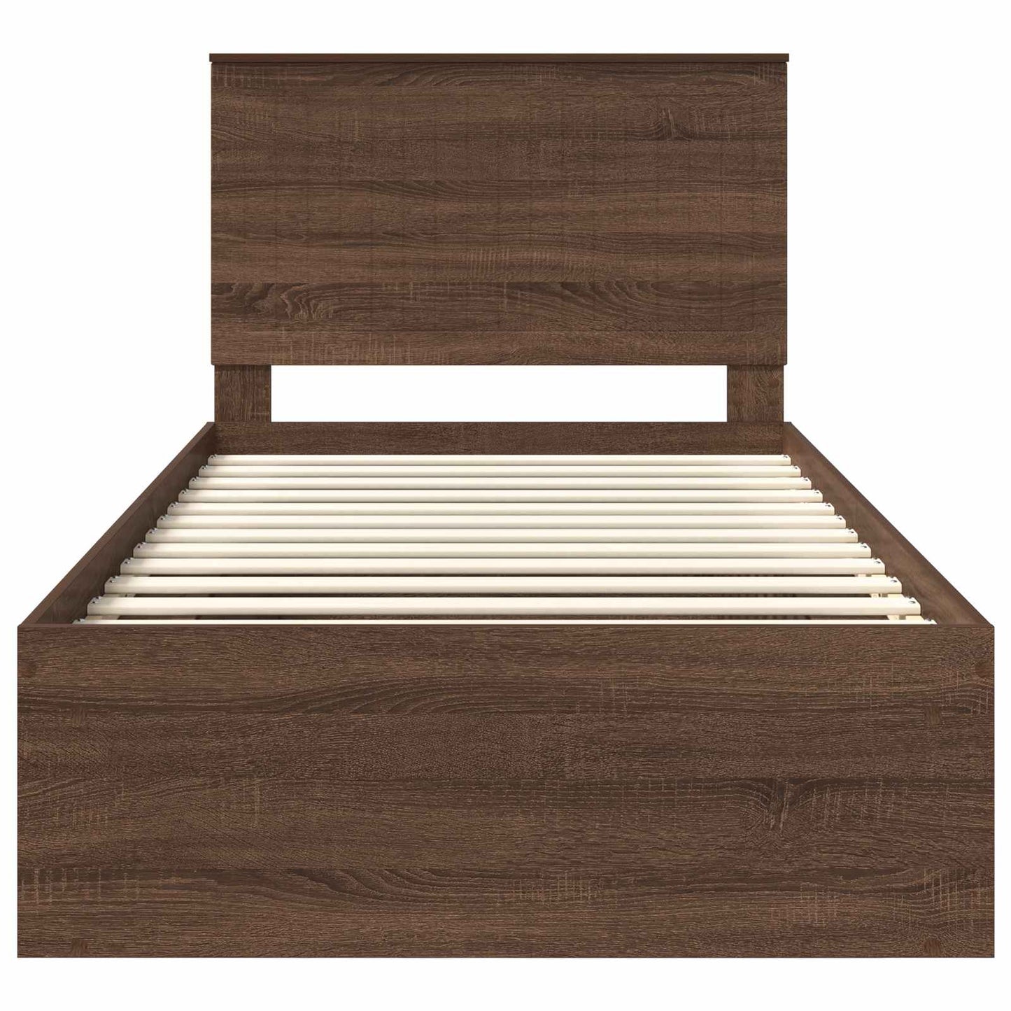 Struttura del letto Rovere Marrone 100 x 200 cm Pino massello | homemem39