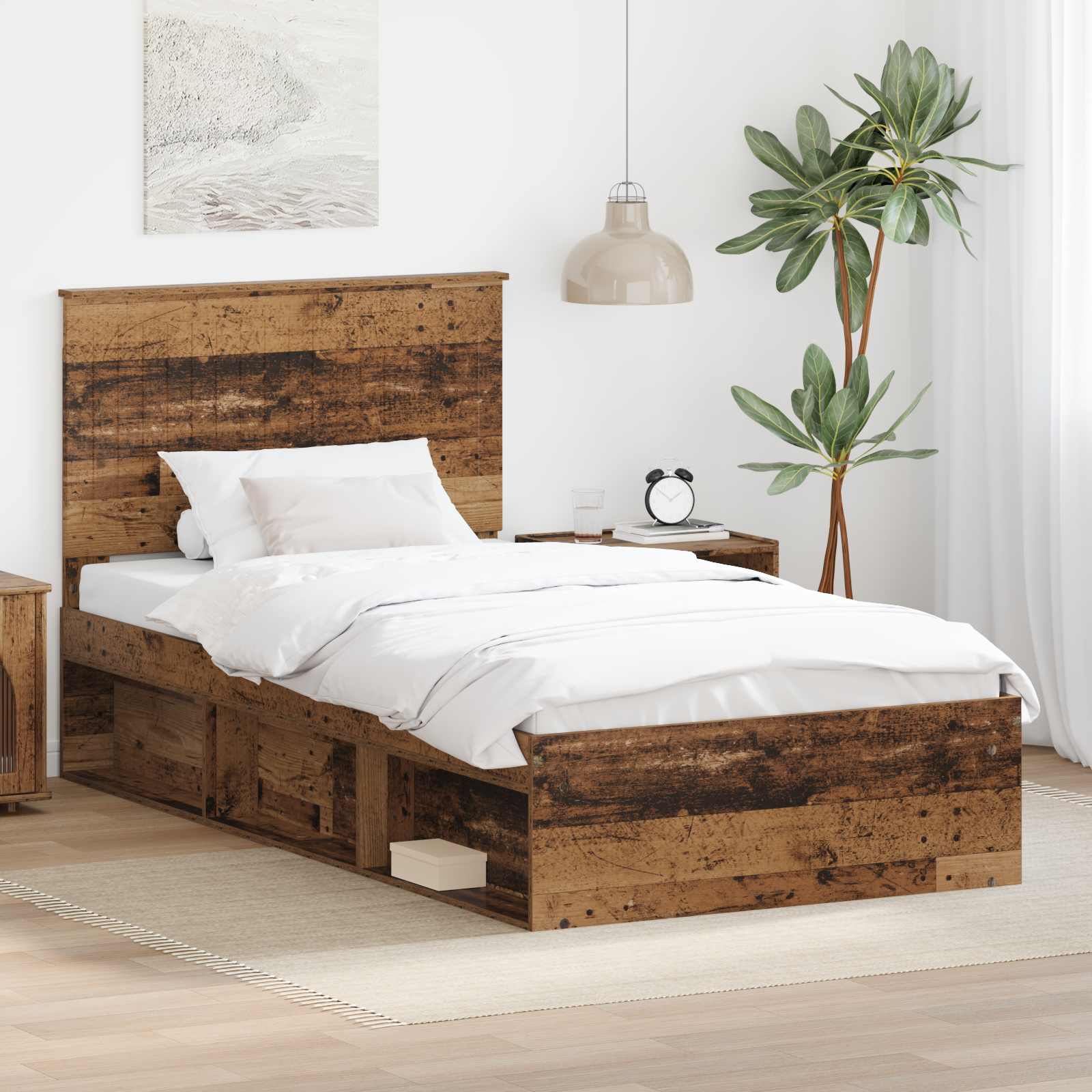 Struttura del letto Legno vecchio 100 x 200 cm Pino massello | homemem39