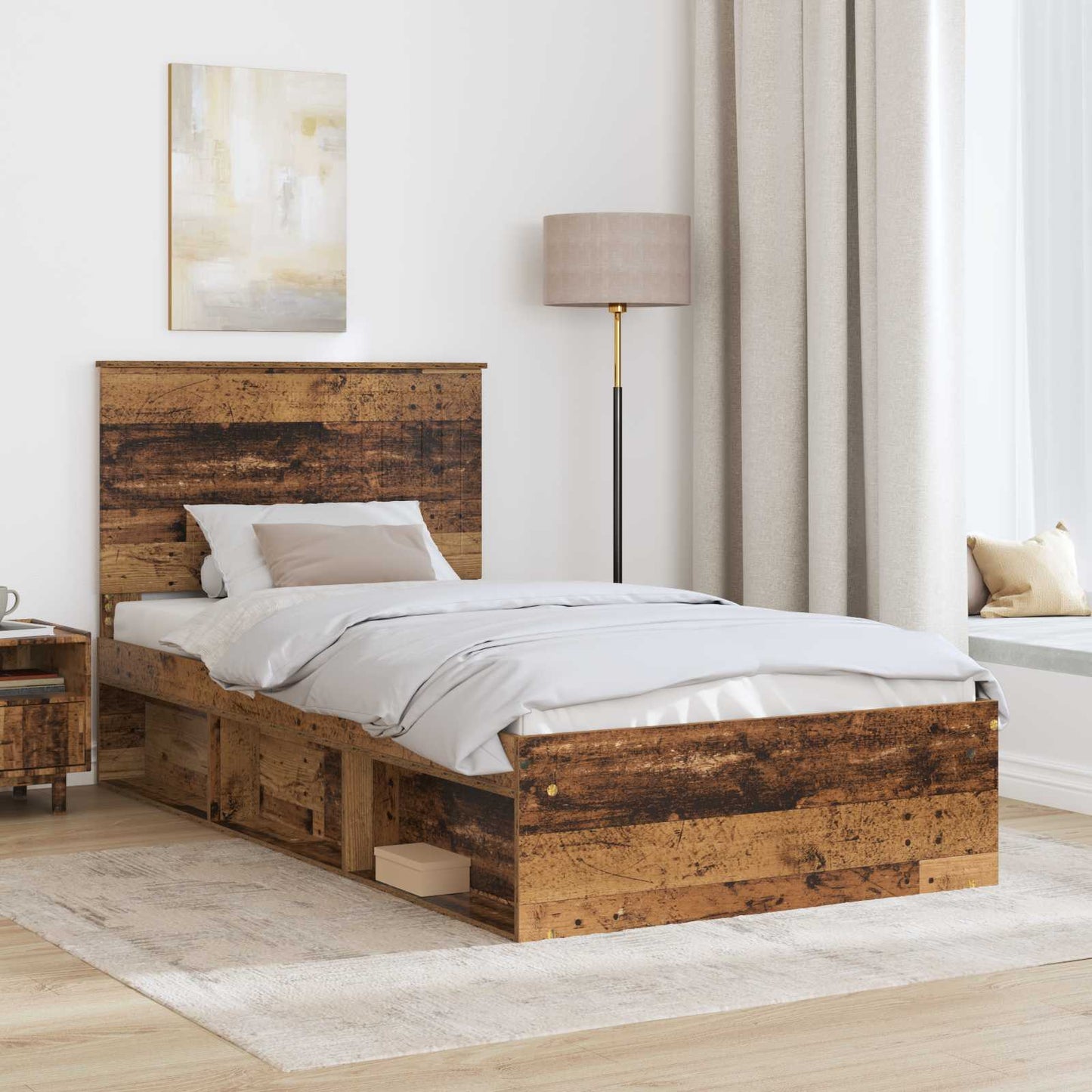 Struttura del letto Legno vecchio 100 x 200 cm Pino massello | homemem39