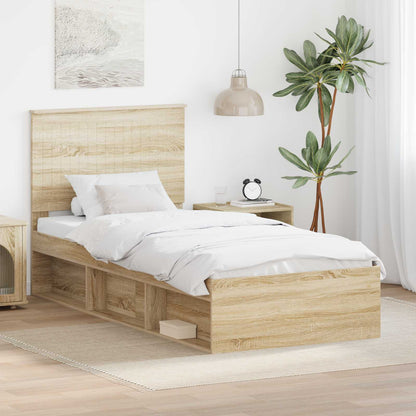 Struttura del letto Rovere Sonoma 90 x 190 cm Pino massello | homemem39
