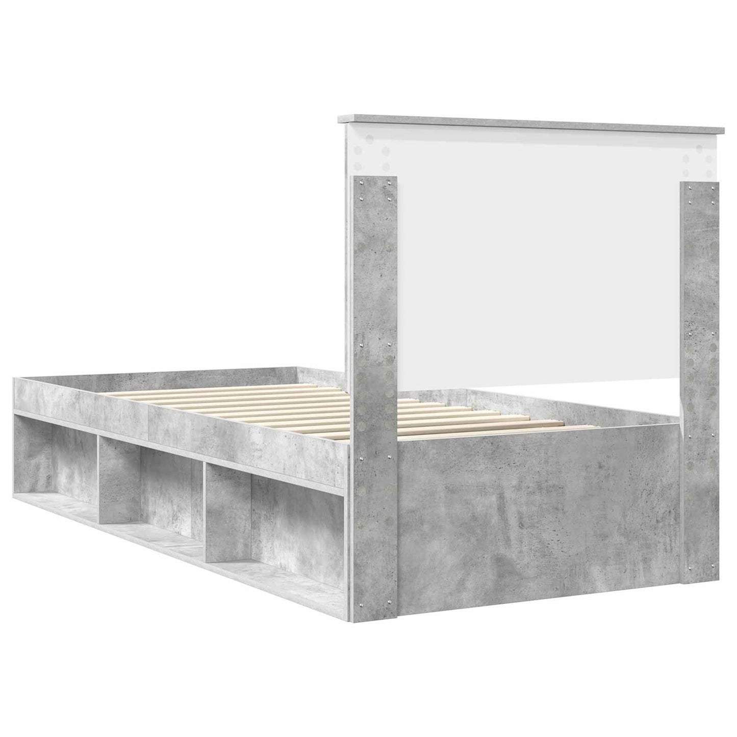 Struttura del letto Calcestruzzo 90 x 200 cm Pino massello | homemem39