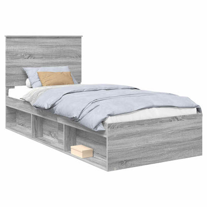 Struttura del letto Grigio Sonoma 90 x 190 cm Pino massello | homemem39