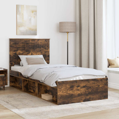 Struttura del letto Rovere fumé 90 x 190 cm Pino massello | homemem39