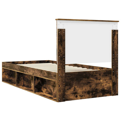 Struttura del letto Rovere fumé 90 x 190 cm Pino massello | homemem39