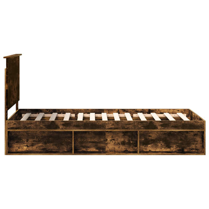 Struttura del letto Rovere fumé 90 x 190 cm Pino massello | homemem39