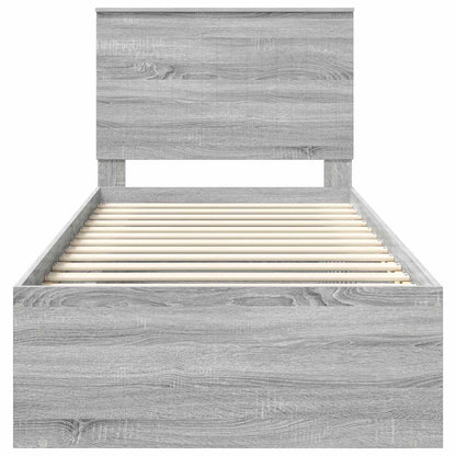 Struttura del letto Grigio Sonoma 90 x 190 cm Pino massello | homemem39