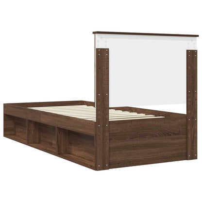 Struttura del letto Rovere Marrone 90 x 190 cm Pino massello | homemem39