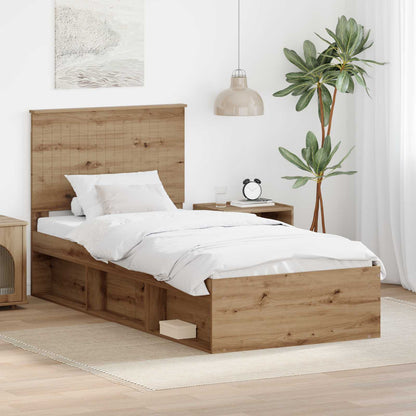 Struttura del letto con testiera Rovere Artigianale 90 x 190 cm