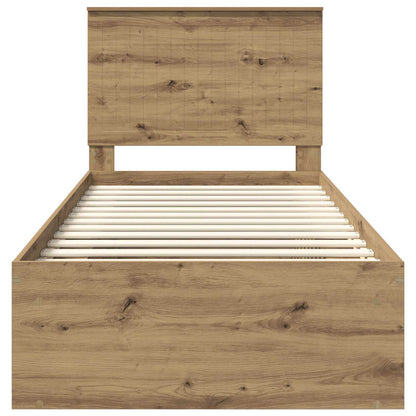 Struttura del letto con testiera Rovere Artigianale 90 x 190 cm | homemem39