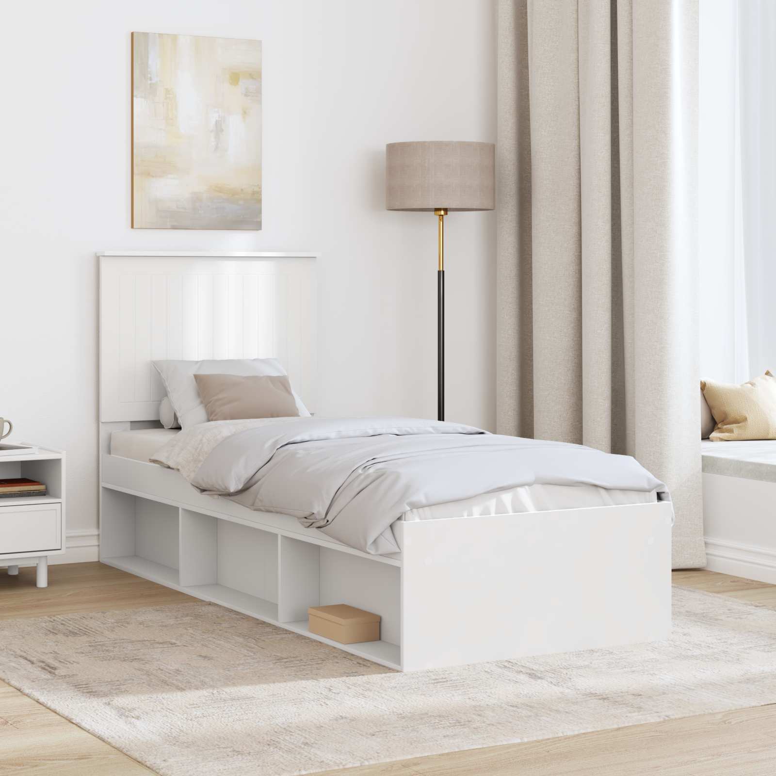 Struttura del letto Bianco 75 x 190 cm Pino massello | homemem39