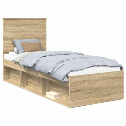 Struttura del letto Rovere Sonoma 75 x 190 cm Pino massello | homemem39