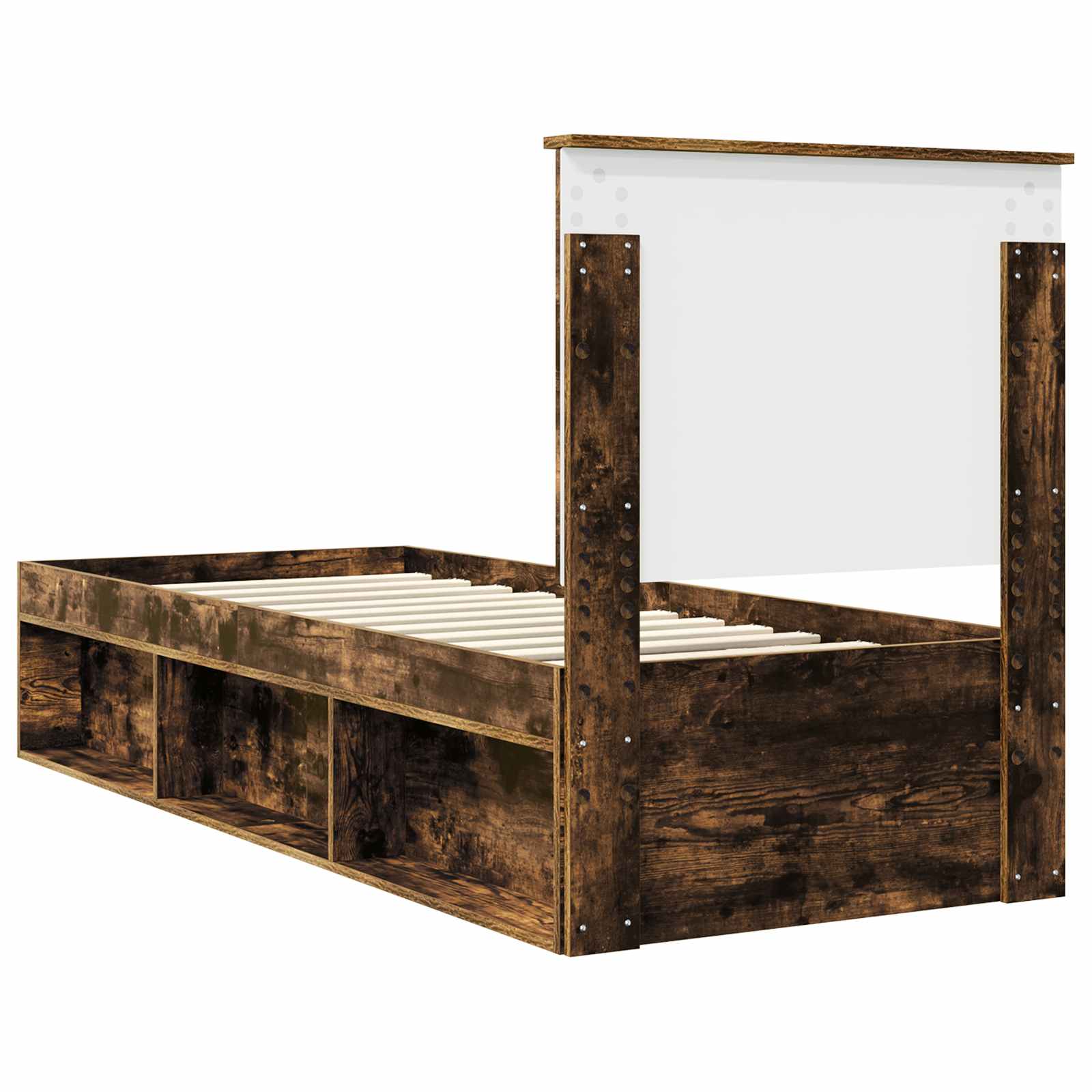 Struttura del letto Rovere fumé 75 x 190 cm Pino massello | homemem39
