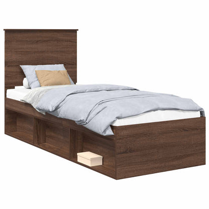 Struttura del letto Rovere Marrone 75 x 190 cm Pino massello