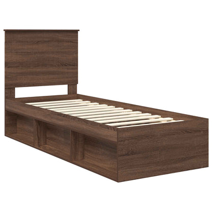 Struttura del letto Rovere Marrone 75 x 190 cm Pino massello