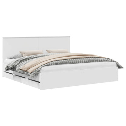 Struttura del letto Bianco 200 x 200 cm Legno Ingegnerizzato